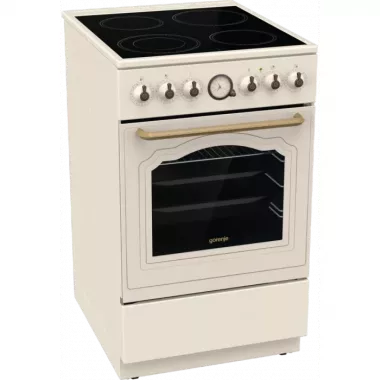 Gorenje GECS5B70CLI elektromos tűzhely, 50 cm, gőzfunkcióval, classico design, bézs, aquaclean tisztítás, gyors előmelegítés, airfry
