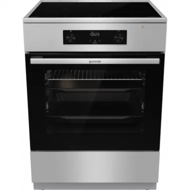 Gorenje GEIT6C60XPG indukciós tűzhely, 60 cm, 71 l, inox, 4 indukciós zóna, bridgezone, powerboost, teleszkópos sütősín
