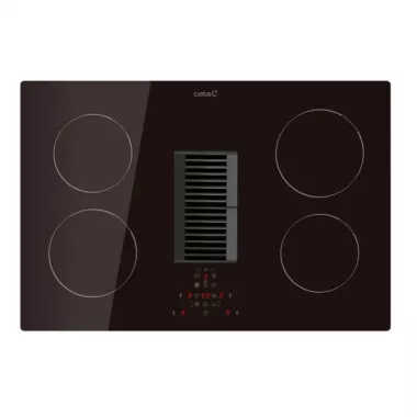 Cata AD-7744 beépíthető indukciós főzőlap beépített páraelszívóval, 77 cm, érintővezérlés, booster funkció, időzítő, 430 m3/h elszívási teljesítmény, 65-69 db/a