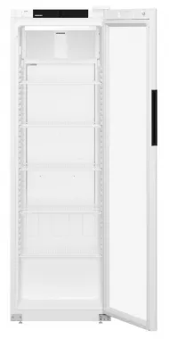 Liebherr MRFvc 4011 ipari italhűtő, fehér, 188,4 cm, légkeveréses hűtés, üveg ajtó, 286 l, max. 253 db 0,5 l pet/ 506 db 0,33 l doboz