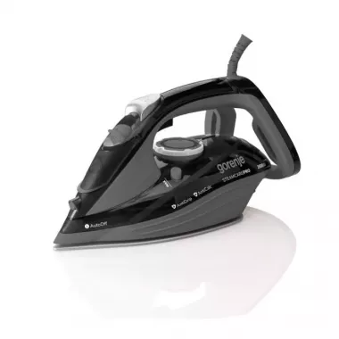 Gorenje SIH2600BKG gőzölős vasaló, fekete, kerámia vasalótalp, automatikus kikapcsolás funkció, 350 ml-es víztartály, 2600 w