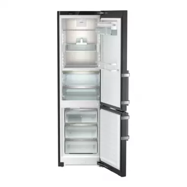 Liebherr CBNbsd 576i alulfagyasztós kombinált hűtőszekrény, fekete metál, 201 cm, nofrost, biofresh, duocooling, színes tft-kijelző, powercooling, icemaker