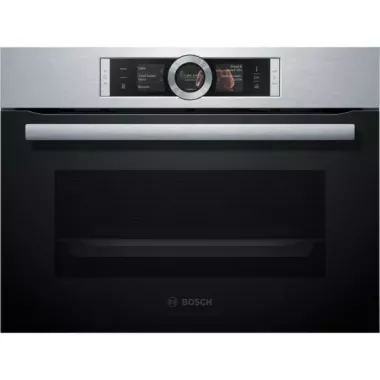 Bosch CSG656BS2 beépíthető kompakt gőzsütő, fullsteam gőzpárolás, ecoclean direct, tft kijelző, magyar menü, érintővezérlés + kezelőgyűrű