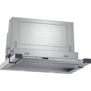 Neff D46ML54X1 beépíthető teleszkópos páraelszívó, nemesacél, 60 cm, 717 m3/óra, felső szekrénybe építhető, 2 zsírszűrő, 2 db efficient drive motor