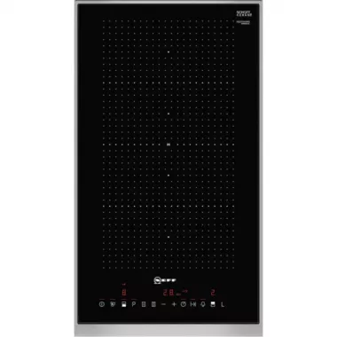 Neff N53TD40N0 beépíthető dominó indukciós főzőlap, 2 főzőzóna, érintővezérlés, időzítő, flex induction, power move, power boost, 30 cm