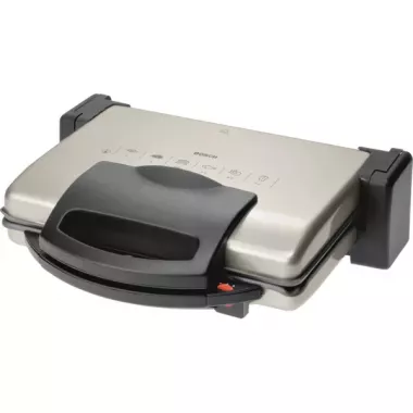 Bosch TFB3302V kontakt grill, ezüst, három grillezési lehetőség, fokozatmentes hőmérséklet-szabályozás, 1800 w
