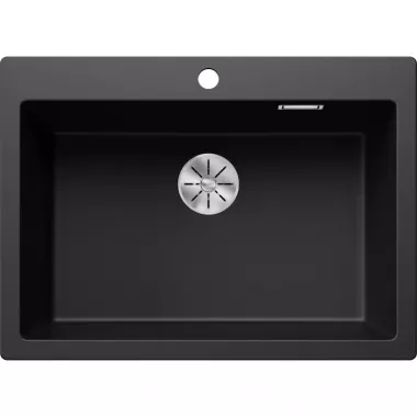 Blanco Pleon 8 InFino Silgranit mosogató, nagyméretű csaptelepsáv, fedett c-overflow túlfolyó, infino lefolyórendszer /fekete/