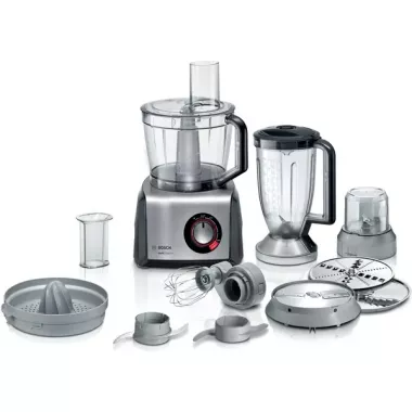 Bosch MC812M844 konyhai robotgép, inox, keverő, aprító, citrusprés, wavecut kés, kétoldalú szeletelőkorong, 1250 w