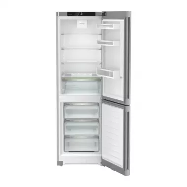 Liebherr KGNsdc 52Z03 alulfagyasztós kombinált hűtőszekrény, ezüst, 185.5 cm, nofrost, duocooling, érintővezérlés, powercooling, easyfresh, freshair szűrő, led