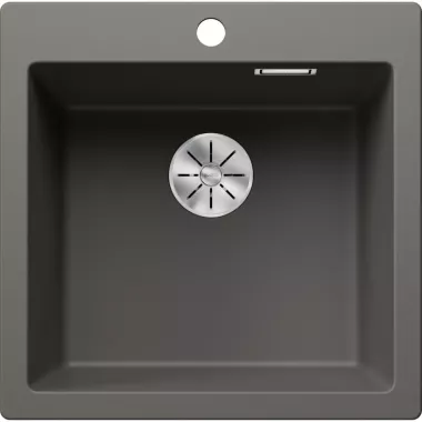 Blanco Pleon 5 InFino Silgranit mosogató, nagyméretű csaptelepsáv, fedett c-overflow túlfolyó, infino lefolyórendszer /vulkánszürke/
