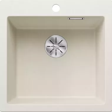 Blanco Pleon 5 InFino Silgranit mosogató, nagyméretű csaptelepsáv, fedett c-overflow túlfolyó, infino lefolyórendszer /törtfehér/