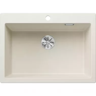 Blanco Pleon 8 InFino Silgranit mosogató, nagyméretű csaptelepsáv, fedett c-overflow túlfolyó, infino lefolyórendszer /törtfehér/
