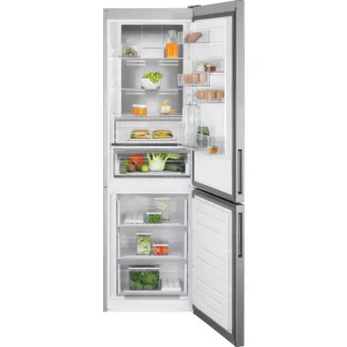 Electrolux LNT7ME32X3 alulfagyasztós kombinált hűtőszekrény, inox, nofrost, 186 cm, 230/101 l, cooling 360°, customflex, action cool, action freeze, extrachill