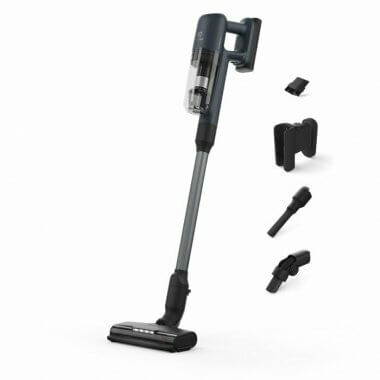 Electrolux EP71UB14DB akkumulátoros porszívó, farmerkék, led világítás a szívófejen, résszívó kefe, portalanító ecset, 14,4 v li-ion