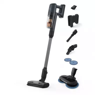 Electrolux EP71B14WET akkumulátoros porszívó, farmerkék, led világítás, powerpro mop fej, résszívó kefe, portalanító ecset, 14,4 v li-ion