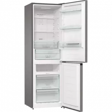 Gorenje NRKP61EA2XL4 alulfagyasztós kombinált hűtőszekrény, inox, nofrost, 185 cm, 204/96 l, gyorsfagyasztás funkció, led-kijelző