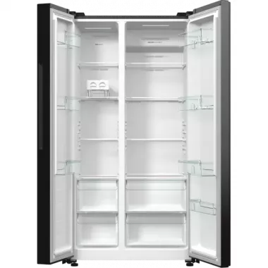 Gorenje NRR9185EABXL side-by-side hűtőszekrény, fekete, nofrost, inverteres, multiflow, twistice jégtálca, 178,6 cm, 358/192 l