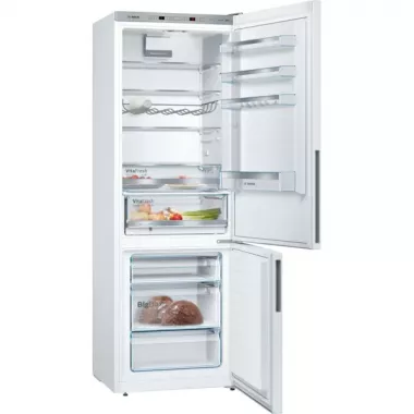 Bosch KGE49AWCA alulfagyasztós kombinált hűtőszekrény, fehér, lowfrost, vitafresh, gyorsfagyasztás, holiday mode, 201 cm, 302/117 l, 70 cm széles