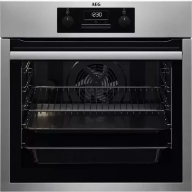 AEG BES33111XM SurroundCook beépíthető sütő, inox, hot air, hőlégbefúvás, led kijelző, teleszkópos sütősín, 72 l
