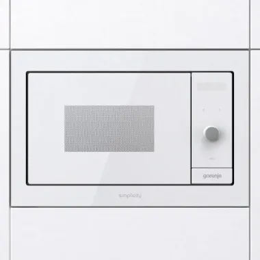 Gorenje BM235G1SYW beépíthető mikrohullámú sütő, fehér, 23 l, grill funkció, aquaclean tisztítás, automata programok, 5 teljesítményfokozat