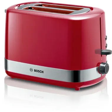 Bosch TAT6A514 kenyérpirító, vörös, kiolvasztás, melegítés, 800 w