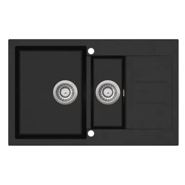Evido Cubo 6S Compact gránit mosogató, kompakt kialakítás, forgatható kivitel, gyümölcsmosó, két furattal /antracit/