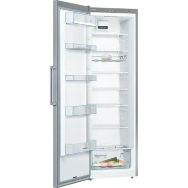 Bosch KSV36VLEP hűtőszekrény, szálcsiszolt acél (ujjlenyomat-mentes), 186 cm, 346 l, fagyasztórekesz nélkül, vitafresh, led