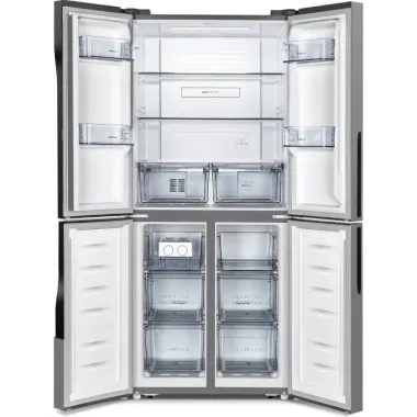 Gorenje NRM8182MX MultiDoor hűtőszekrény, szürke, nofrost, multiflow 360°, twistice jégtálca, freshzone, 181,6 cm, 278/149 l