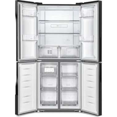 Gorenje NRM818EMB MultiDoor hűtőszekrény, fekete, nofrost, multiflow 360°, twistice jégtálca, freshzone, 181,6 cm, 278/149 l