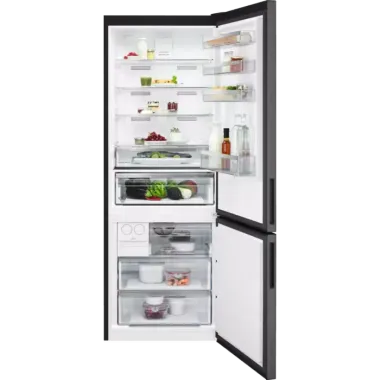 AEG ORC6M481EL kombinált hűtőszekrény, fekete, nofrost, 192 cm, 70 cm széles, 344/137 l, multiflow, dualcontrol, gyorshűtés