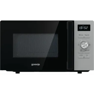 Gorenje mikrohullámú sütő MO20A4XH, fekete-ezüst kivitel, 20 l, grill, kombinált üzemmód, 5 teljesítményfokozat, aquaclean tisztítás
