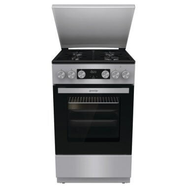 Gorenje GK5C42SH-B kombinált tűzhely, szürke 50 cm, 70 l, pizza funkció, aquaclean tisztítás, teleszkópos sütősín, led kijelző, fém tető