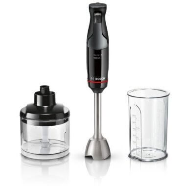 Bosch MSM4B620 botmixer, fekete, rozsdamentes acél quattroblade, performance drive 1000, aprító, habverő, 800w