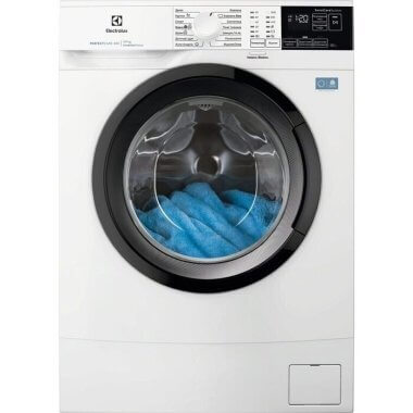 Electrolux EW6SM427BE elöltöltős keskeny mosógép, 7 kg, 1200 f/p., 48 cm mélység, ökoinverter, antiallergén program, timemanager, led kijelző, fehér