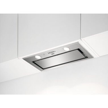 AEG DGE5661HM álkürtőbe építhető páraelszívó, inox, süllyesztett, 54 cm, hob2hood, 3+1 fokozat, nyomógombos vezérlés, led világítás