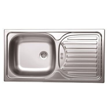 Evido FLEX rozsdamentes acél mosogató, rozsdamentes acél, egymedence csepegtetővel, natúr, 1 1/2" lefolyó garnitúra