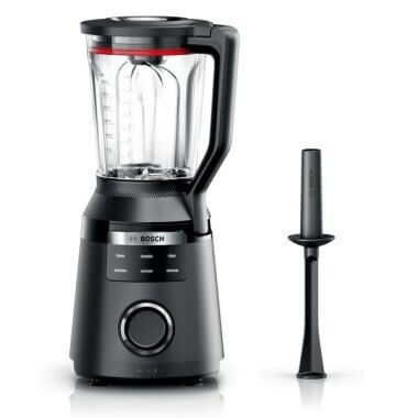Bosch MMB6652B turmixgép, fekete, fokozatmentes+pillanat funkció, 6 szárnyú nemesacél kés, tritán kehely, keverőrúd, 1800 w