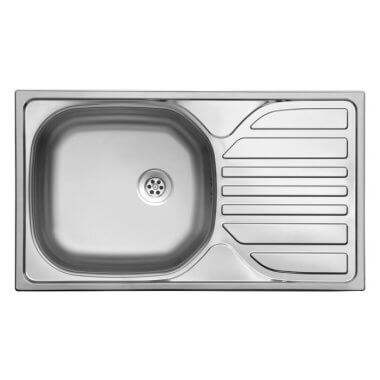 Evido BASIC MINI rozsdamentes acél mosogató, rozsdamentes acél, egymedence csepegtetővel, 1 1/2" lefolyó garnitúra