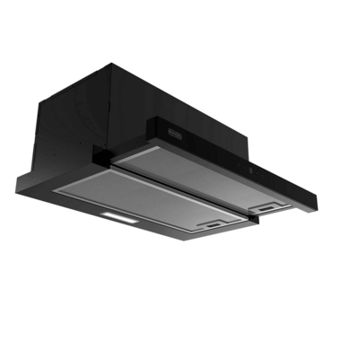 Evido Forte 60B beépíthető teleszkópos páraelszívó, fekete, 60 cm, 573 m3/óra, érintőszenzor, led világítás