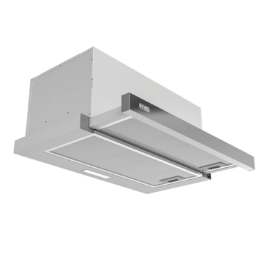 Evido Forte 60X beépíthető teleszkópos páraelszívó, inox, 60 cm, 573 m3/óra, billenőkapcsolós vezérlés, led világítás