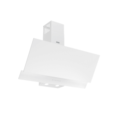 Evido Sky Pro 90W fali döntött páraelszívó, 90 cm, 645m3/óra, fali desgin, érintőszenzoros vezérlés, boost funkció, led világítás, fehér üveg