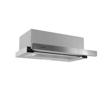 Evido Slimbox 60X beépíthető teleszkópos páraelszívó, inox, 60 cm, 294,3 m3/óra, billenőkapcsolós vezérlés, led világítás