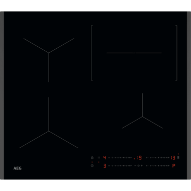 AEG TO64IC00FB beépíthető indukciós főzőlap, 60 cm, hob2hood, csúszkás érintővezérlés, 2 oldalon csiszolt