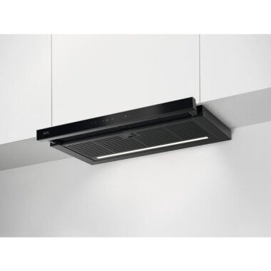 AEG GDP866PB beépíthető teleszkópos páraelszívó, fekete, 60cm, 650 m3/óra, felső szekrénybe építhető, silencetech, hob2hood, 2db zsírszűrő