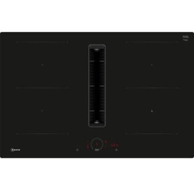 Neff V58NHQ4L0 beépíthető indukciós főzőlap beépített páraelszívóval, 80cm, twisttouch érintővezérlés, 17 fokozat, booster funkció, 622 m3/h teljesítmény, 42-69 db/a