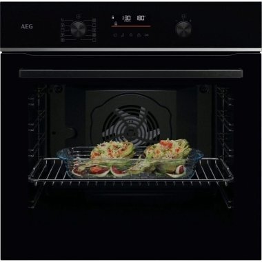 AEG TU5PB431SB SurroundCook beépíthető sütő, wifi, pirolitikus tisztítás, 45 automata program, led kijelző, teleszkópos sütősín, 72 l, fekete