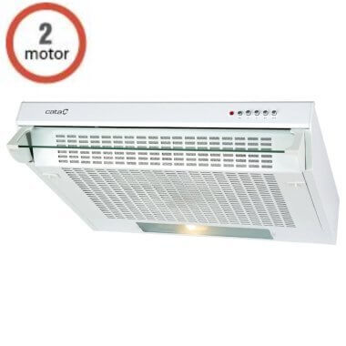 Cata F-2260 WH/L standard páraelszívó, 2 motor, nyomógombos vezérlés, mosható fém zsírfilter, led világítás, fehér