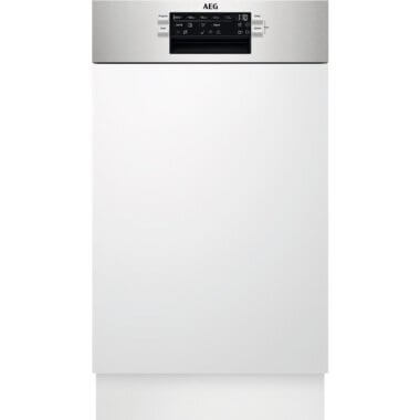 Aeg FEE73517PM beépíthető keskeny mosogatógép, 45 cm, kezelőpaneles, 10 teríték, maxiflex fiók, extrahigiénia, xtrapower, softgrip, 44 db(a)