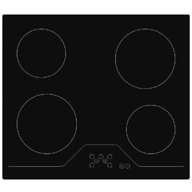 Evido Vetro 60CB beépíthető üvegkerámia főzőlap, 60cm, üvegkerámia, érintőszenzor, 9 fokozat, 4 db független időzítő, digitális+led kijelző