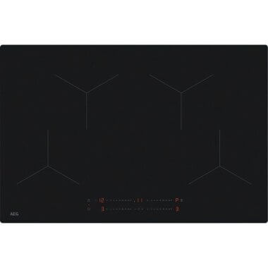AEG TO84IA0FIT beépíthető indukciós főzőlap, matt fekete, 80 cm, hob2hood, csúszkás érintővezérlés, eco timer, booster funkció